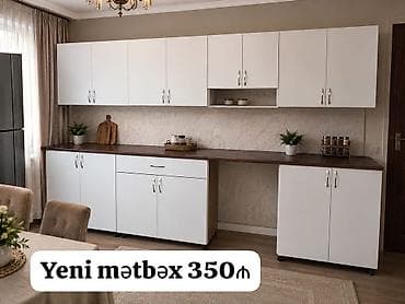 Mətbəx mebeli satılır 350₼. Ölçü 3.03. Yenidir. Ünvan