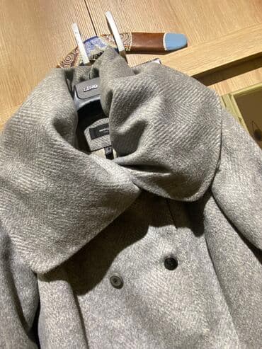 kəsilmiş əl şəkilləri: Mango palto. Boz rəng.3 dəfə geyilib.Çox gözəl,maraqlı və qeyri adi — 7