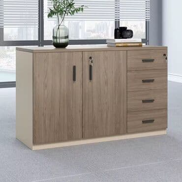 Ofis üçün çoxfunksiyalı saxlama dolabı - Dizayn: Açıq qəhvəyi ağac — 1