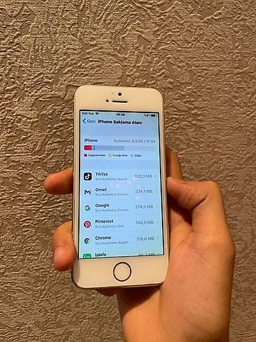 iphone 5 's: IPhone 5s, 16 GB, Qızılı, Barmaq izi — 8