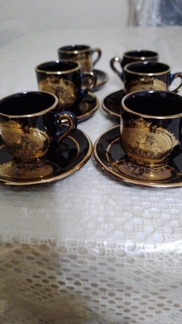 Qəhvə dəsti, rəng - Göy — 2