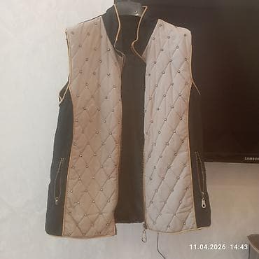 uzun kofta: Qadınlar üçün qolsuz jilet - Dizayn: Ön hissəsi romb naxışlı kapitone — 1