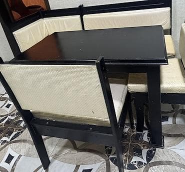 stol stul tap az: Mətbəx üçün, İşlənmiş, Açılmayan, Dördbucaq masa, 2 stul — 1