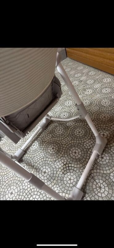 qidalandırmaq üçün uşaq stul yelləncək: Uşaq yemək stulu - Rəng: ağ-boz tonlarda - Yumşaq, naxışlı oturacaq — 12