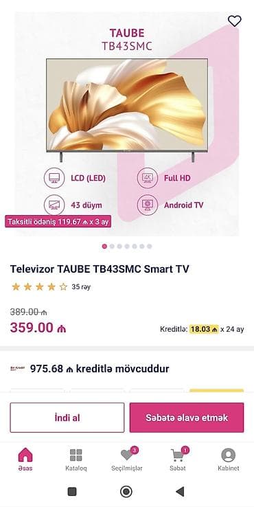 smart box: Taube 109 ekran smart televizor demək olarki 4 5 ay istifadə — 2