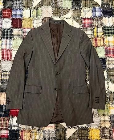 İtaliya istehsalı klassik ştrixli kişi pencəyi - Rəng: tünd boz, incə