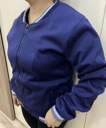 Toy paltarları və aksesuarları: Qadın bomber tipli mektebli jaketi - Rəng: tünd göy (navy), boğaz — 2