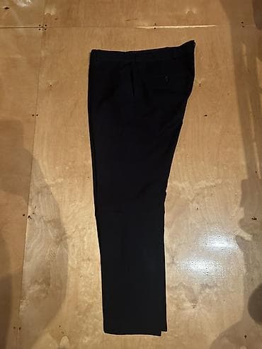 iş geyimi: Klassik tərzli tünd rəngli kişi şalvarı - Kəsim: düz/klassik siluet — 2