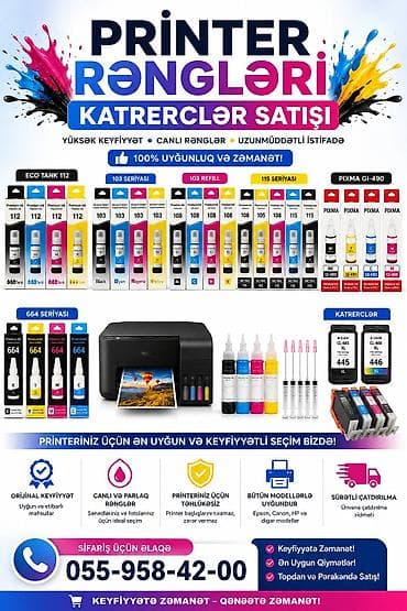 realme buds t100 bluetooth: Məhsul: Printer rəngləri və katreclər Təsvir: - Eco Tank 112, 103 — 2