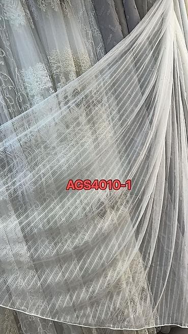 tula: Model: AXP0239A (2, 3, 4) Təsvir: - Zərif tül pərdə parçası – şəffaf — 7