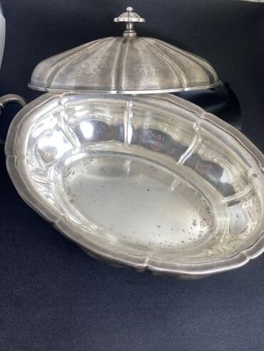 блюдо: Супницы, 1 шт., цвет - Серебристый, Металл — 2