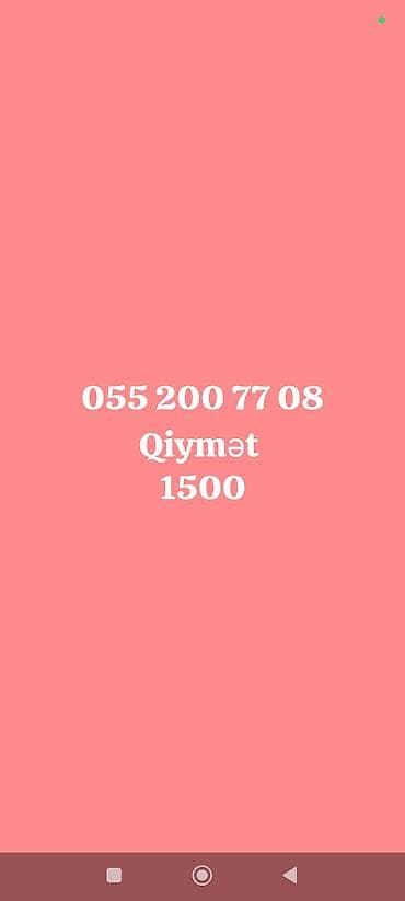 Xidmət: Nömrə satışı Təklif olunan mobil nömrə: 055 200 77 08 — 1