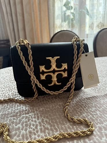 muravey kreditle: Tory Burch zəncirli çiyin çantası - Rəng: qara - Material: hamar dəri — 1