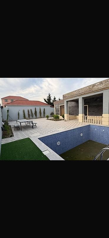 gencede heyet evi: 4 kv. m, 3 otaqlı, Hovuzlu, Kombi, Qaz, İşıq — 9