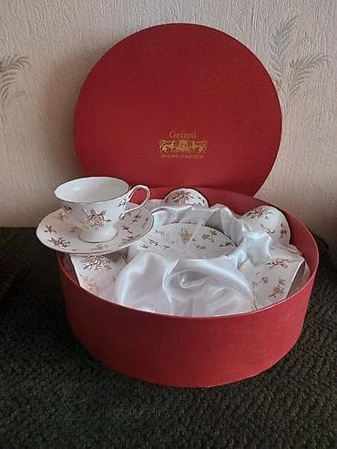 Çay dəsti, rəng - Ağ, Farfor