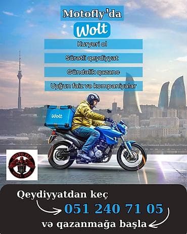 Anbar: Moto-kuryer tələb olunur, Gündəlik ödəniş, Təcrübəsiz — 1