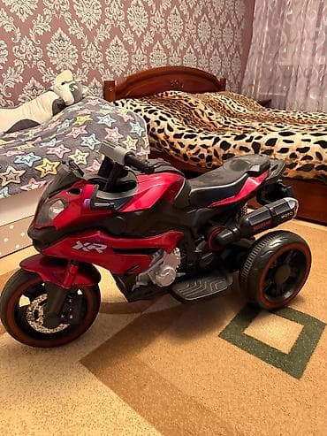 Uşaq üçün motosiklet elektrikli 3teker - Rəng: qırmızı-qara Razilasma
