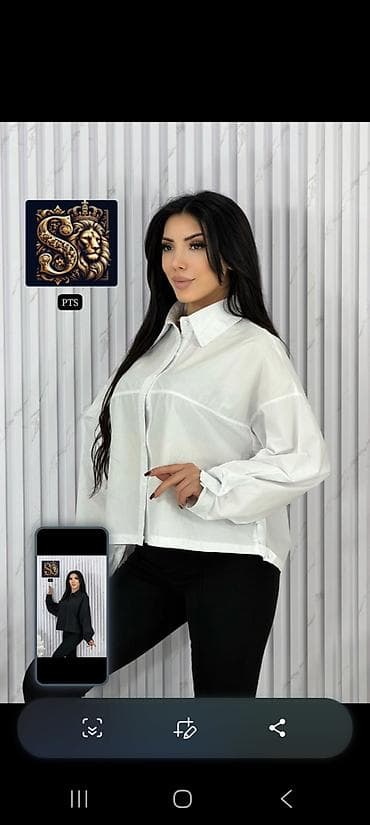 yeni geyim: Qadınlar üçün oversize köynək - Model: Qısa kəsimli, oversize forma — 2