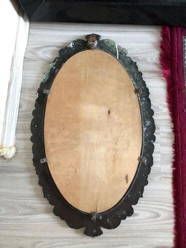 бронзовые подсвечники антиквариат: Güzgü Divar üçün, Oval, Sadə, Çərçivə ilə — 2