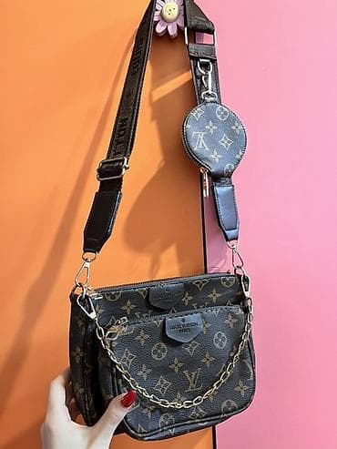 Louis Vuitton monoqram dizaynlı çoxhissəli çiyin çantası seti -