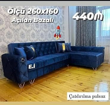 kunc skaf: Künc divan, Açılan, Bazalı, Vеlur parça, Pulsuz çatdırılma — 1