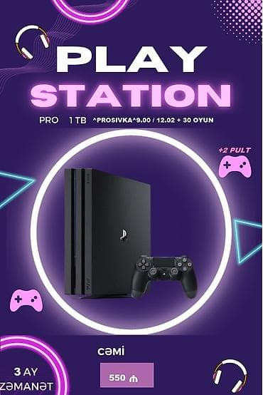 PlayStation Pro oyun konsolu - Yaddaş: 1 TB - Proshivka: 9.00 / 12.02