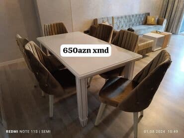 Столы: Для гостиной, Нераскладной, Прямоугольный стол, 6 стульев — 3