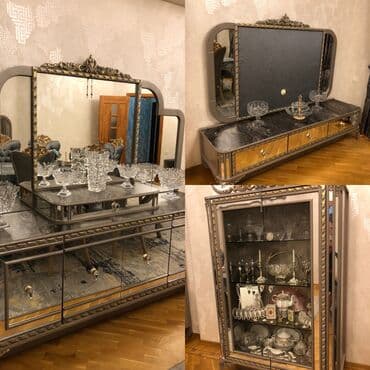 Klassik üslubda qonaq otağı mebel dəsti Tərkibi: - Şüşə vitrini