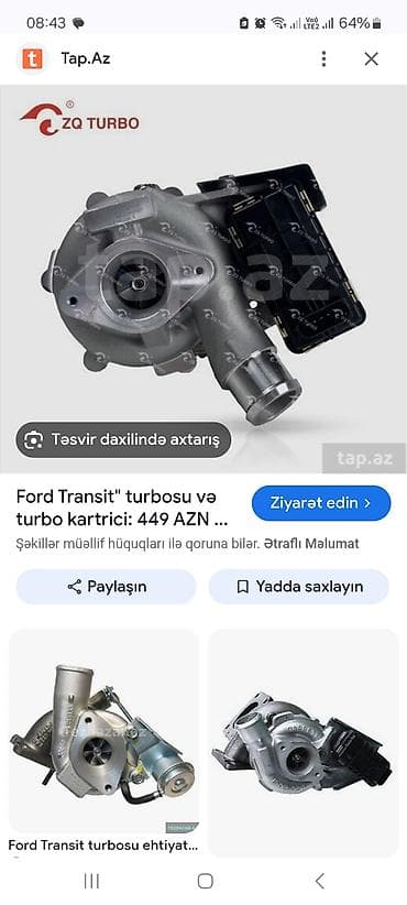avanqard ehtiyat hisseleri: Ford Transit üçün turbocharger və turbo kartric - Uyğunluq: Ford — 1