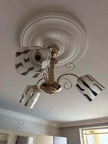 led lustra: Çılçıraq, 3 lampa, Metal — 4