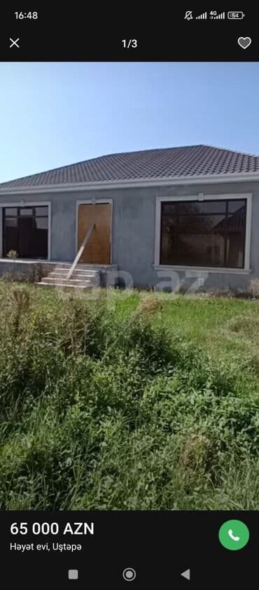 xacmazda dasinmaz əmlak: Uştəpədə həyət evi – 65 000 AZN - Tək mərtəbəli, müasir layihəli ev - — 1