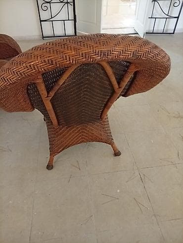 komputer kreslosu: Rattan/kamışdan hörülmüş 2 ədəd kreslo dəsti - Material: təbii — 1