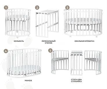 ucuz manej: Для девочки и мальчика, Б/у, Овальная, Колыбель, С бортиками, С матрасом, С механизмом качания — 2