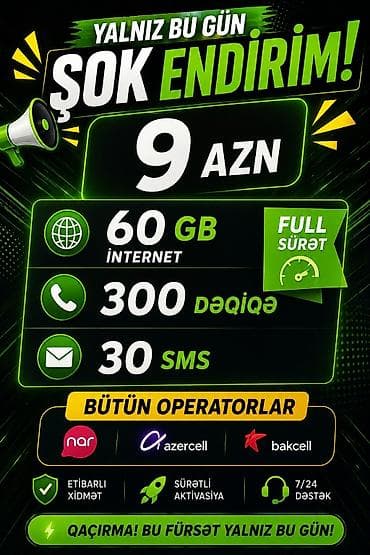 mini wifi modem: Yalnız bu gün ŞOK ENDİRİM! Mobil paket: - 60 GB internet (FULL sürət) — 1