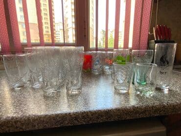 mətbəxt əşyaları: Stəkanlar, rəng - Ağ, Şüşə — 2