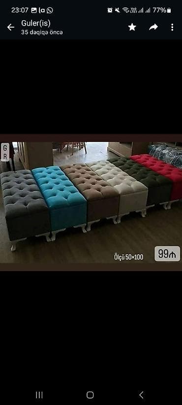 puflar: 🔱sandıq sifarisle yıgılır 🔱qiymet *💥99azn* *🔱rəng*🌈 secimi var 🔱ölçü — 1