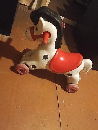 yelləncək stul: Uşaq üçün təkərli minik atı (ride-on) - Material: möhkəm plastik — 1