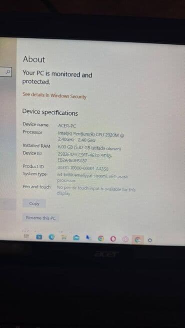 Kompüter ehtiyyat hissələri: Acer noutbuk - Model: Acer (15.6" ekran, HD parlaq panel) - — 3