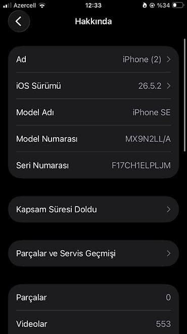 fly e147 tv: IPhone SE 2022, 64 GB, Qara, Barmaq izi — 8