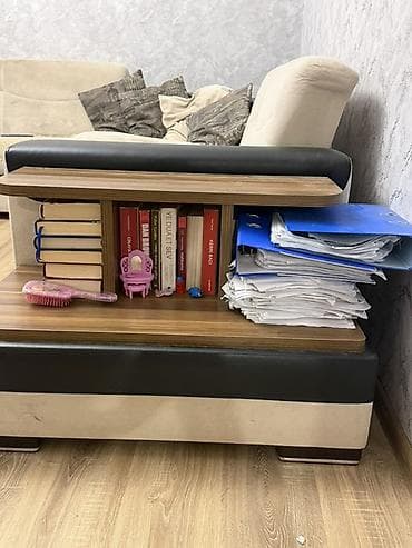 kitab refi: L‑şəkilli yumşaq bazalı künc divanı - Rəng: açıq bej oturma və arxa — 3
