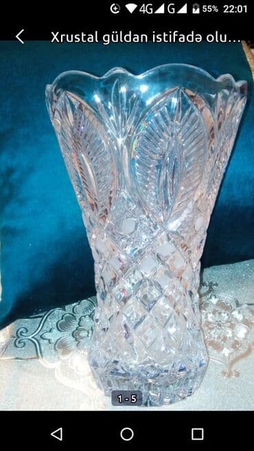 подарок женщине на 60 лет: Xrustal guldan istifade olunmayib 20 il bundan oncenindi 30 sm — 1