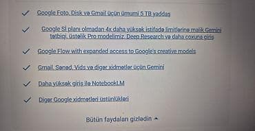 Google AI Pro(Gemini pro) — 18 aylıq cəmi 50 AZN! Təklif qısa müddət