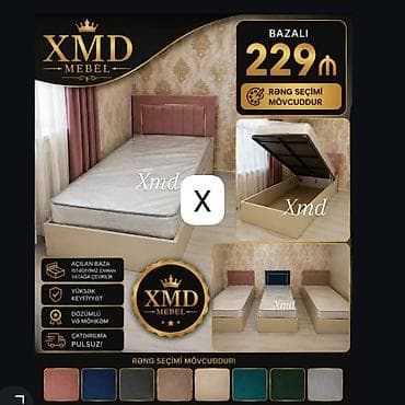 tek krafat: Bazalı tək nəfərlik çarpayı – XMD Mebel - Qiymət: 229 ₼ (şəkildə — 1