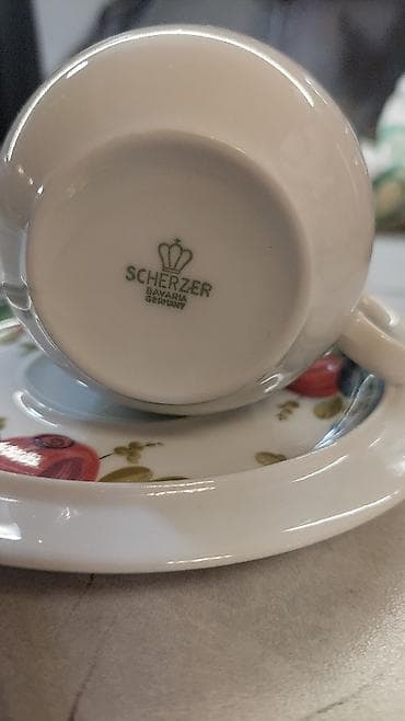 ağ süd: Qəhvə dəsti, rəng - Ağ, Farfor, Almaniya — 6