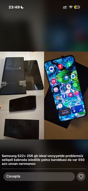 iphone 6 plus ikinci el: Samsung Galaxy S22 Plus, 256 GB, rəng - Qara — 1