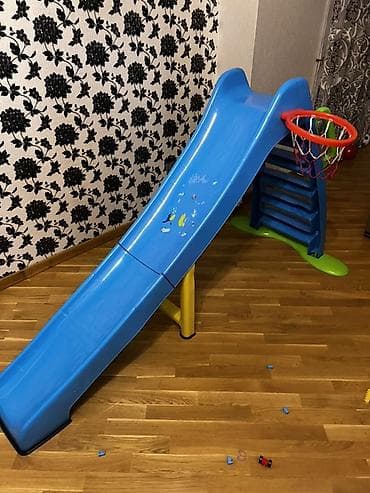 qranit pillekenler: Uşaq üçün plastik slayd və mini basketbol halqası - Material: qalın — 3