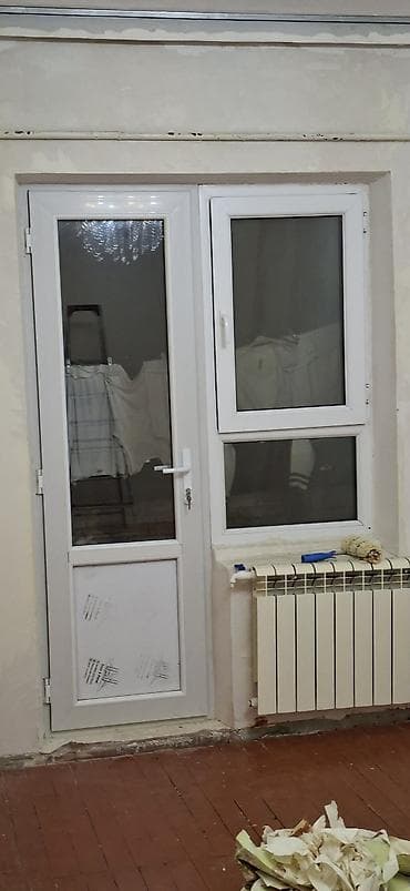 plastik profil: PVC qapı-pəncərə dəsti bina evlerinin olcusudu qapi yaninda — 1
