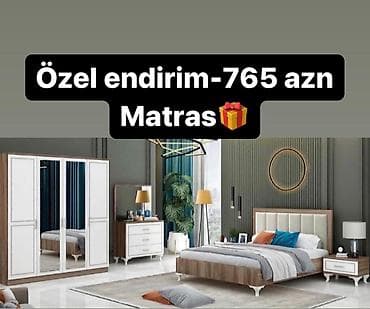 İkinəfərlik çarpayı, Komod, Dolab, 2 tumba, Rusiya, Yeni