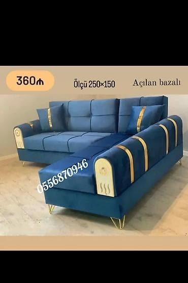 mebel alram: Künc divan, Qonaq otağı üçün, Parça, Bazalı, Açılan, Kitab — 3