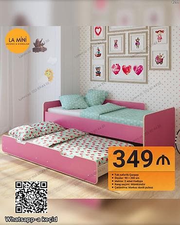 Uşaq otağı üçün iki səviyyəli çarpayı - Ölçülər: 90 × 200 sm - at lalafo.az Uşaq otağı üçün iki səviyyəli çarpayı - Ölçülər: 90 × 200 sm -